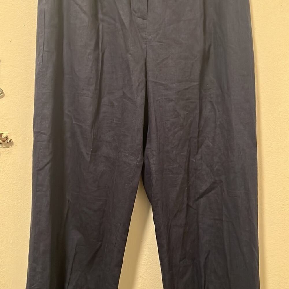 Open Edit Navy Blue Linen Blend Pants NWOT Size XS - Picture 6 of 16